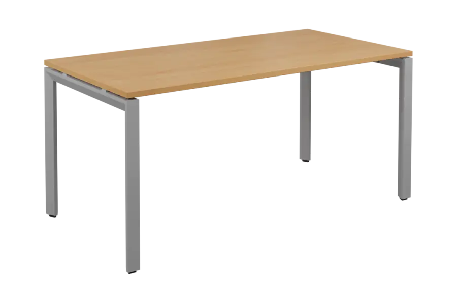 SEK-U - 16 stůl kancelářský, kovová podnož stříbrná, deska 25 mm, široký 1600 mm, javor horský